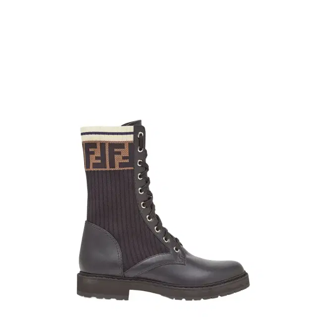 Fendi Rockoko combat boots with stretch fabric inserts