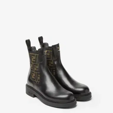 Fendi Filo biker boots with round toes and elastic inserts | Thumbnail 4