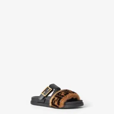 Fendi Double-band flat slides with FF Tube decorative buckle | Thumbnail 2