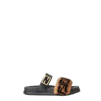 Fendi Double-band flat slides with FF Tube decorative buckle | Thumbnail 1