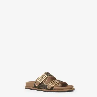 Fendi Double-band flat slides with decorative FF Tube buckles | Thumbnail 2