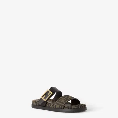Fendi Double-band flat slides with FF Tube decorative buckle | Thumbnail 2