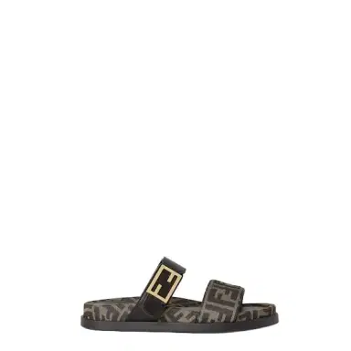 Fendi Double-band flat slides with FF Tube decorative buckle | Thumbnail 1