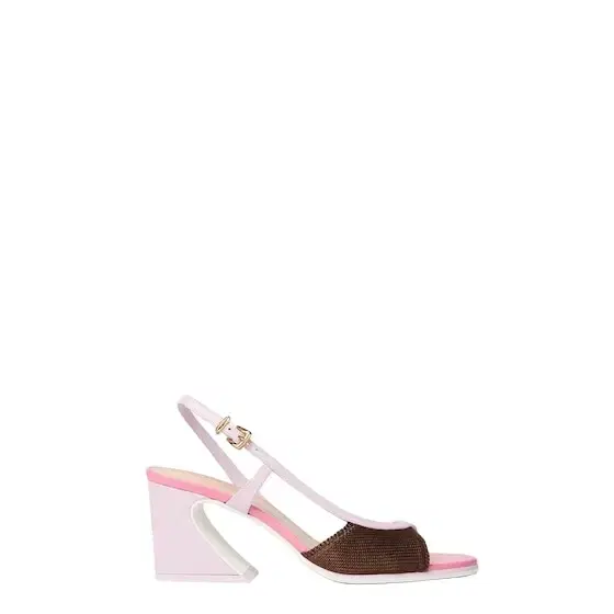 Asymmetric sandal with wide heel featuring the iconic Arco