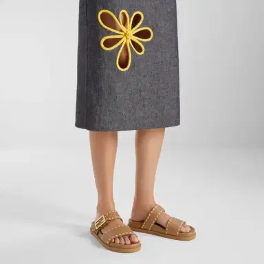 Fendi Double-band flat slides with FF Baguette decorative buckle | Thumbnail 5 Fendi Double-band flat slides with FF Baguette decorative buckle | Thumbnail 5