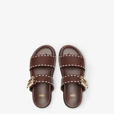 Fendi Double-band flat slides with FF Baguette decorative buckle | Thumbnail 4 Fendi Double-band flat slides with FF Baguette decorative buckle | Thumbnail 4