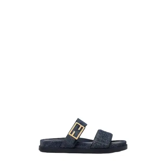 Fendi Double-band flat slides with FF Tube decorative buckle