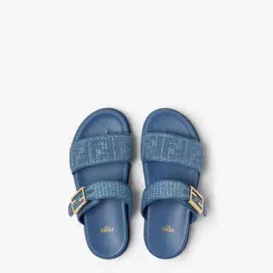 Fendi Double-band flat slides with FF Tube decorative buckle | Thumbnail 4