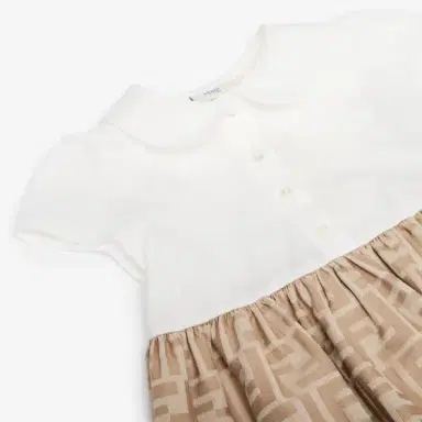 Fendi Baby dress with white poplin top and dainty buttons | Thumbnail 3 Fendi Baby dress with white poplin top and dainty buttons | Thumbnail 3