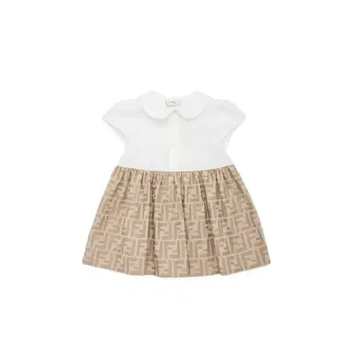 Fendi Baby dress with white poplin top and dainty buttons | Thumbnail 1 Fendi Baby dress with white poplin top and dainty buttons | Thumbnail 1