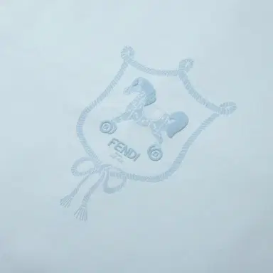Fendi Baby blanket in light blue jersey with tone-on-tone | Thumbnail 3