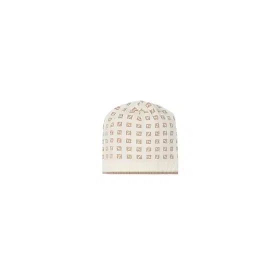 Baby hat in a cream cotton and cashmere knit with all-over