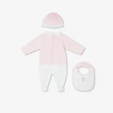 Fendi Pink jersey baby set with white trousers | Thumbnail 2 Fendi Pink jersey baby set with white trousers | Thumbnail 2