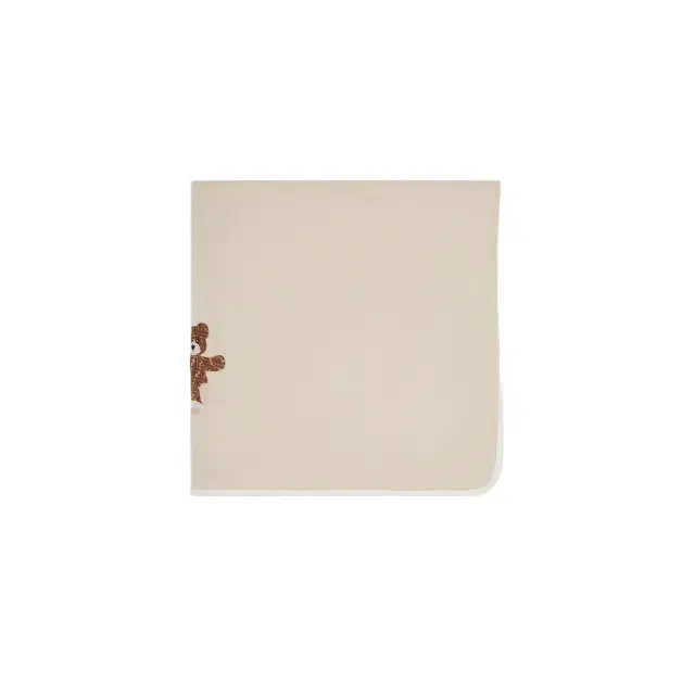 Fendi Beige jersey baby blanket with bear embroidery