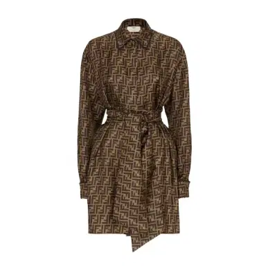 Fendi Shirt-style short dress with a classic collar, sleeves | Thumbnail 1