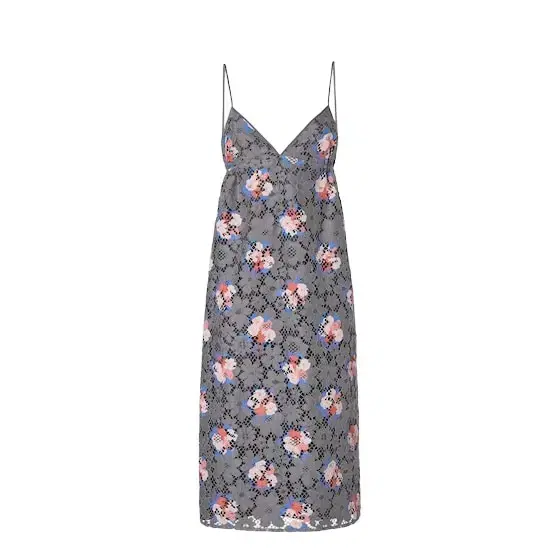 V-neck slip dress with thin shoulder straps