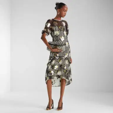 Fendi Midi dress fitted at the waist with crew-neck and short | Thumbnail 4 Fendi Midi dress fitted at the waist with crew-neck and short | Thumbnail 4