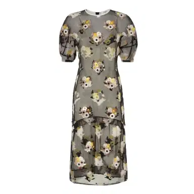 Fendi Midi dress fitted at the waist with crew-neck and short | Thumbnail 1 Fendi Midi dress fitted at the waist with crew-neck and short | Thumbnail 1