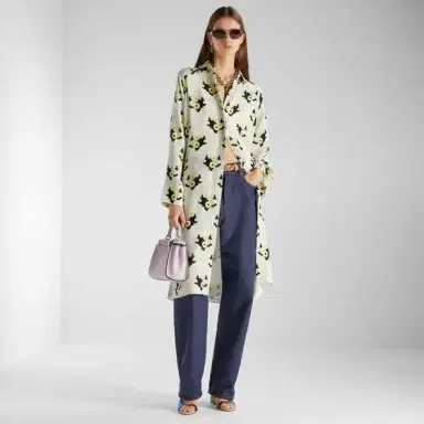 Fendi Midi shirt dress with classic shirt collar and long raglan | Thumbnail 4 Fendi Midi shirt dress with classic shirt collar and long raglan | Thumbnail 4