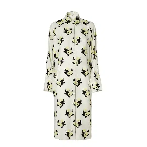 Midi shirt dress with classic shirt collar and long raglan