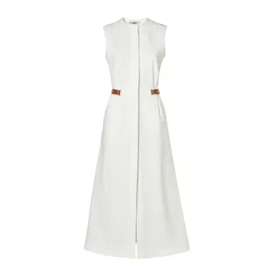 Fendi Sleeveless midi dress with fitted waist and flared skirt | Thumbnail 1 Fendi Sleeveless midi dress with fitted waist and flared skirt | Thumbnail 1