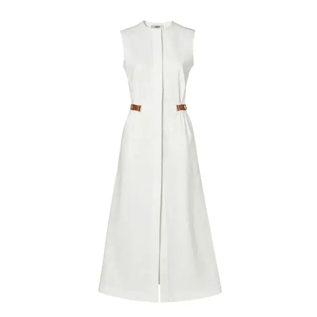 Fendi Sleeveless midi dress with fitted waist and flared skirt
