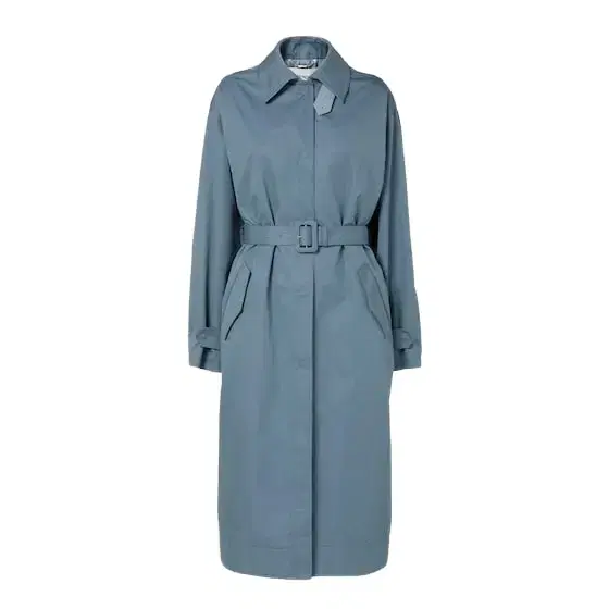 Midi trench coat with shirt collar and long sleeves