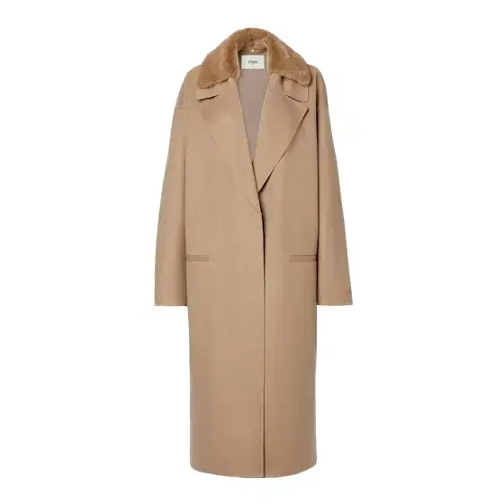 Oversize coat with a large collar and fur lapels Oversize coat with a large collar and fur lapels
