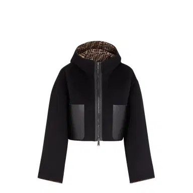 Fendi Reversible cropped, hooded jacket with patch pockets | Thumbnail 1 Fendi Reversible cropped, hooded jacket with patch pockets | Thumbnail 1