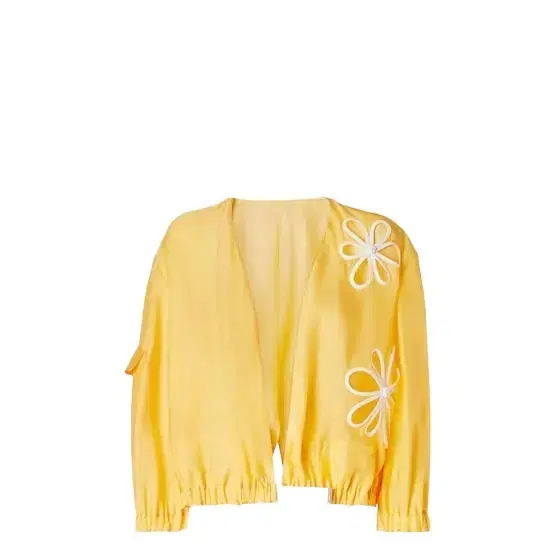 Bomber jacket-inspired blouson with deep V-neck