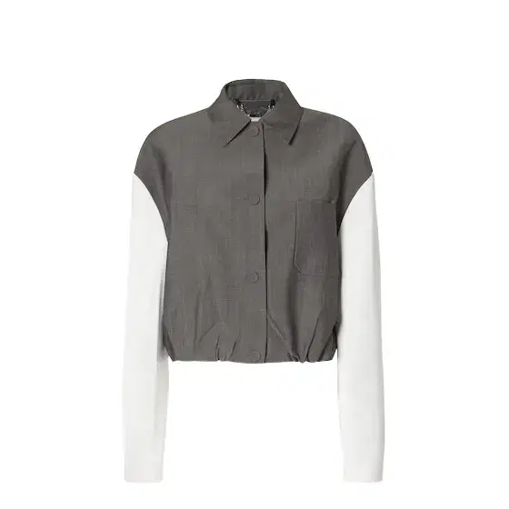 Cropped single-breasted jacket with shirt collar