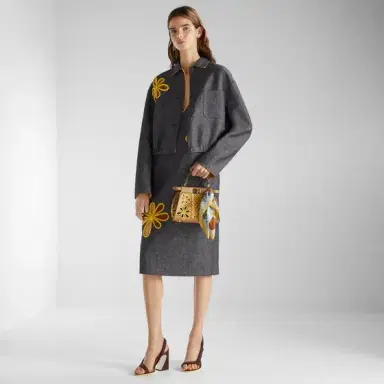 Fendi Cropped single-breasted jacket with shirt collar | Thumbnail 4