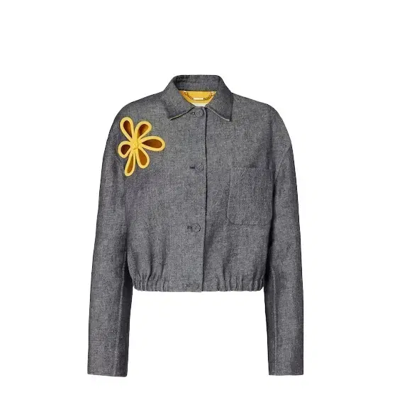Fendi Cropped single-breasted jacket with shirt collar