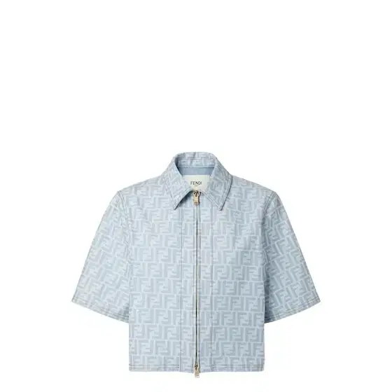Cropped jacket with shirt collar and short sleeves Cropped jacket with shirt collar and short sleeves