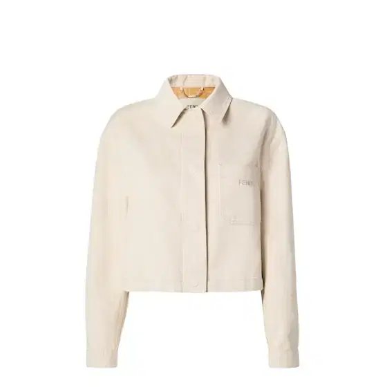 Fendi Cropped jacket with shirt collar and long sleeves