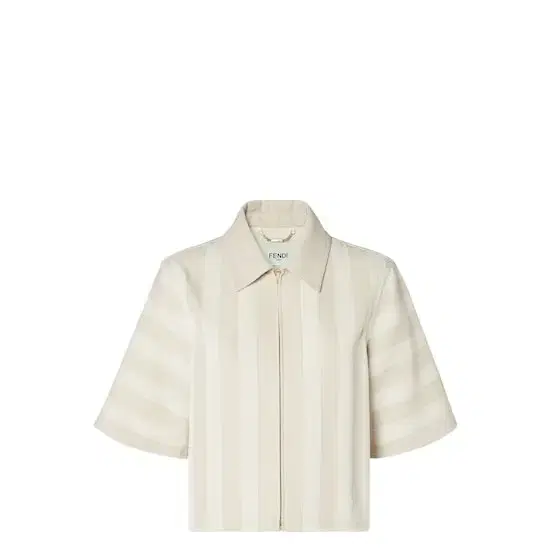 Cropped jacket with shirt collar and short sleeves