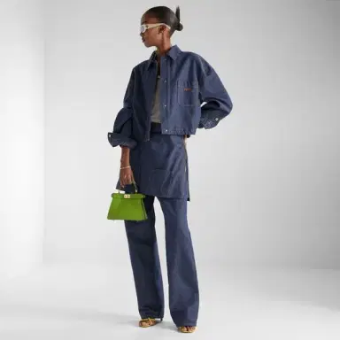 Fendi Cropped jacket with shirt collar and long sleeves | Thumbnail 4