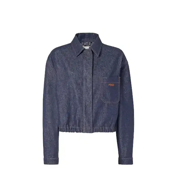 Fendi Cropped jacket with shirt collar and long sleeves