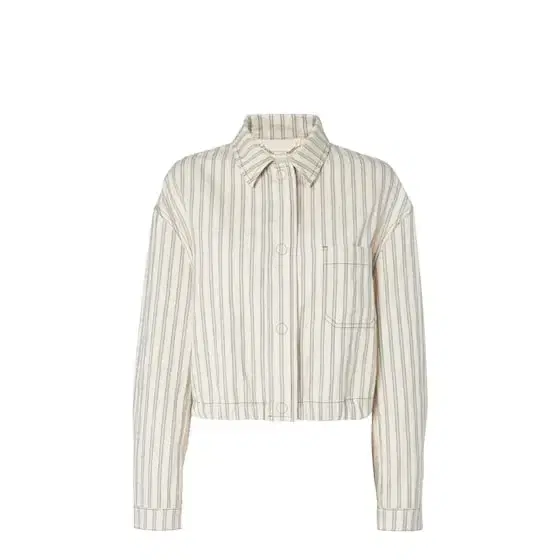 Cropped jacket with shirt collar and long sleeves
