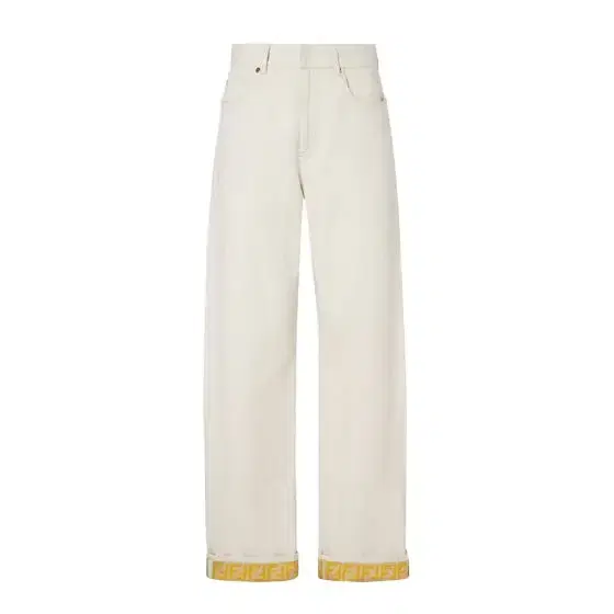 Fendi High-waisted five-pocket trousers with a wide, straight leg