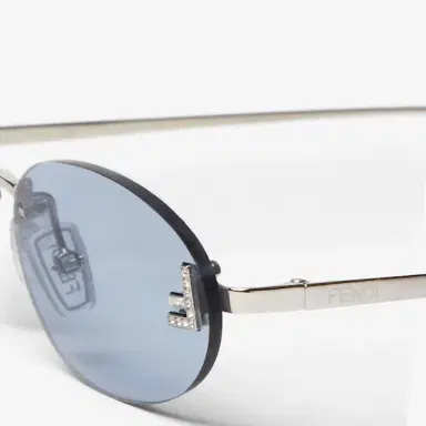 Fendi Oval First Crystal glasses with a palladium-coloured | Thumbnail 3