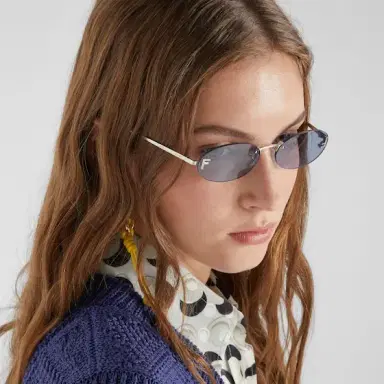 Fendi Oval First Crystal glasses with a palladium-coloured | Thumbnail 4
