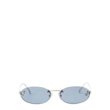 Fendi Oval First Crystal glasses with a palladium-coloured | Thumbnail 1