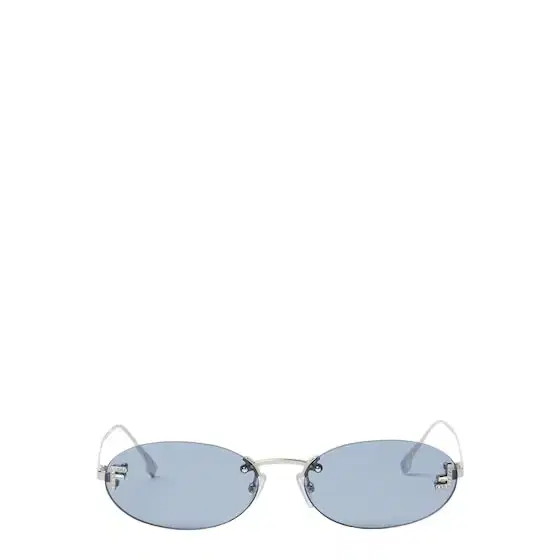 Fendi Oval First Crystal glasses with a palladium-coloured