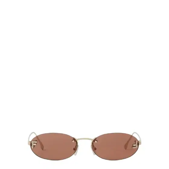 Oval First Crystal glasses with a gold-coloured