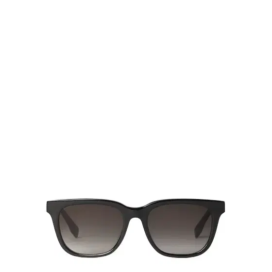 Square Baguette glasses in black acetate, decorated on