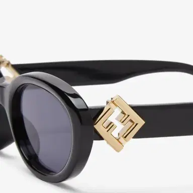 Fendi Oval FF Diamonds glasses in black acetate | Thumbnail 3 Fendi Oval FF Diamonds glasses in black acetate | Thumbnail 3