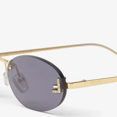 Fendi Oval First Crystal glasses with a gold-coloured | Thumbnail 3