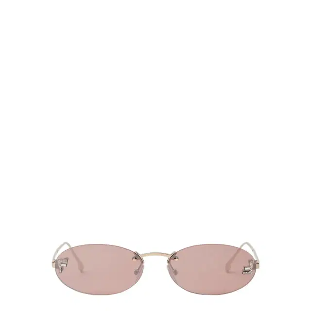 Fendi Oval First Crystal glasses with a rose-gold coloured