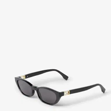 Fendi Cat-eye Baguette glasses in black acetate, decorated on | Thumbnail 2